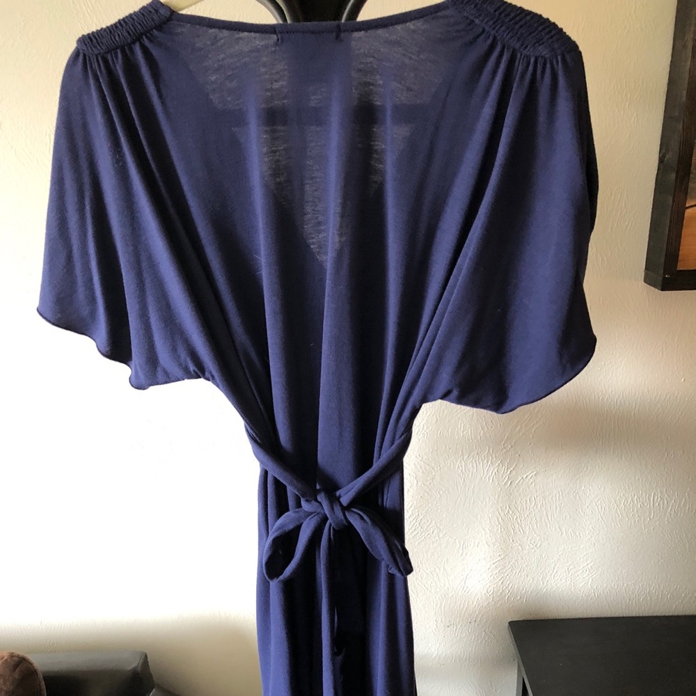Free w/purchase Blue V-Neck, Tie-Back Dress - Picture 3 of 3